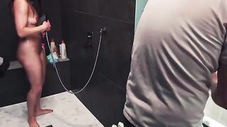 Wet and wild sex in the shower with a kinky twist