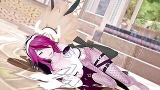 Rosaria gets her huge chest pounded by Hillachurl in Genshin Impact