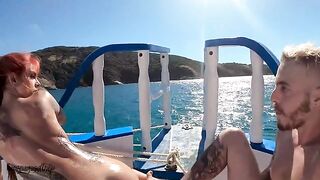 A blowjob and sex on a boat with a voyeur - HaveAGoodTrip 4K