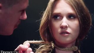 Blonde Ashley Lane fucked and suspended by a rope in intense bondage