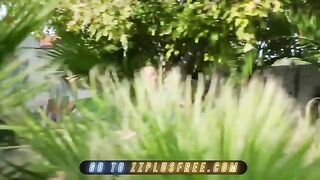 Abella Danger enjoys a lovely evening with Kyle Mason outdoors