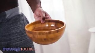 Hot petite teen Elena Vedem gets fucked in oil by BBC in massage room