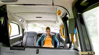 Fake taxi ride turns into a wild session with a redhead babe