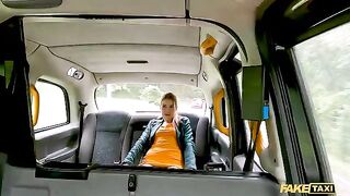 Fake taxi ride turns into a wild session with a redhead babe