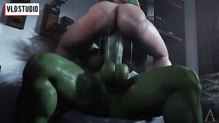 Futanari Marvel Heroes engage in intense 3D action