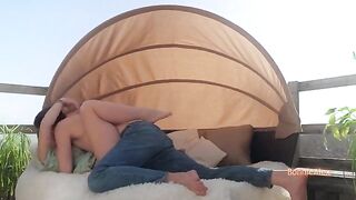 A real couple in their 30s are having a passionate and romantic sex