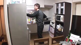 Skinny Japanese babe Amina Kiuchi gets her pussy filled with cum by her friend