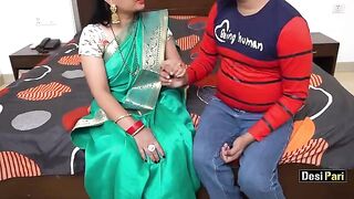 Desi Pari teaches English to a student with big boobs