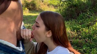 My stepsister is a complete slut. She sucks my cock everywhere, even outdoors