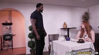Redhead hottie Madison Morgan gets her pussy destroyed by a monster