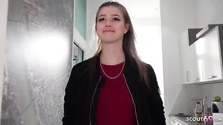 German casting with petite teen Olivia Sparkle from Prague, Czech Republic