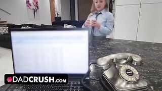 Thick blonde stepdaughter Eva Nyx gets her juicy teen pussy creampied