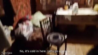 A lucky guy hooked a slut and banged her in an abandoned house