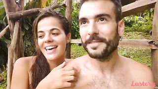 Couple Adam and Eve enjoy passionate, sweaty outdoor sex