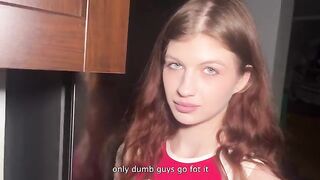 Redhead student banged hard by her stepdad in a taboo scene