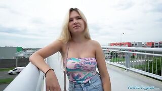 The agent made a bet with Irina Cage that she would flash on the bridge for money