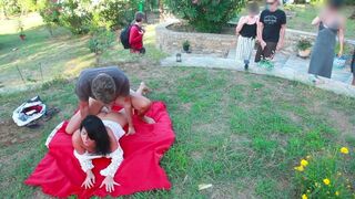 Babe Alexandra Wett fucked in her round ass on the meadow