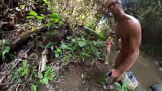 A couple is fucking in the jungle river, it’s a very hot scene