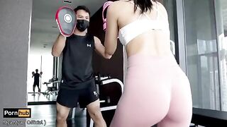 The cute girl takes off her panties and becomes a close friend