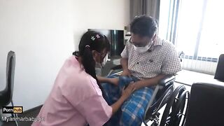 Old man eats pussy of cute Myanmar babe Mya Mya