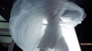 The bride accidentally found a wedding dress and had sex