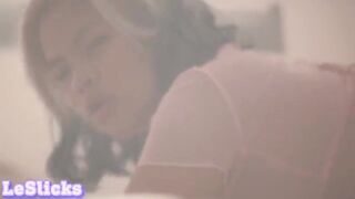 Hot Asian babe gets her pussy filled with cum and juices in a steamy scene