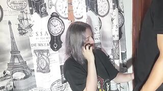 An unfaithful woman cheats on her boyfriend over the phone