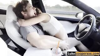 Cute teen gets fucked on the way home in her car