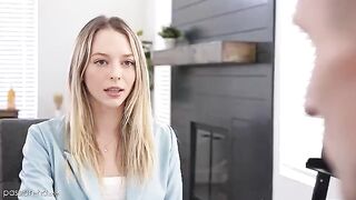 Skinny babe needs to fuck to get the job done