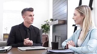 Skinny babe needs to fuck to get the job done