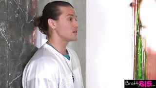 Lulu Chu wants to taste stepbrother's cum, but he's afraid of getting caught
