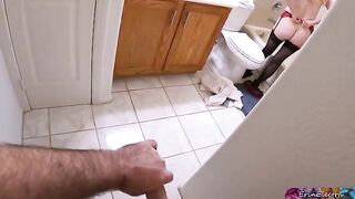 A stepson got his stepmom after work and in the shower caught