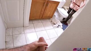 A stepson got his stepmom after work and in the shower caught
