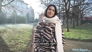 Public agent screwed Lena Coxx, a beautiful European biology student