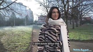 Public agent screwed Lena Coxx, a beautiful European biology student