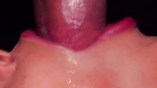 The best blowjob with a condom milk, all the cum is in the mouth! ASMR
