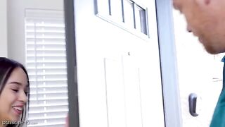 Skinny teen Dakota Tyler crushed by passionate tutor in HD