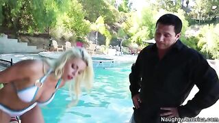 My wife's hot friend Britney Amber is a pro at deepthroating