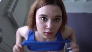 Slobbering slut gagging on a cock, just not enough