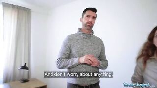 Public Agent Cheating Spanish slut gets fucked on camera for cash in public place