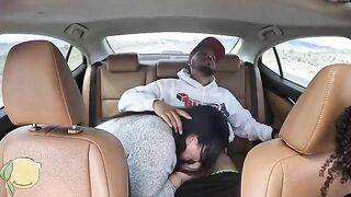 5-star Uber fuck with Frecklemonade and Tokyo Leigh, ending in a messy facial