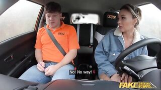 Cheating wife with huge boobs fails driving school