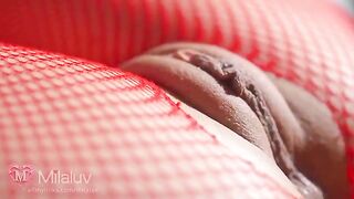 Honey loves when her pussy is captured in intimate close-up shots