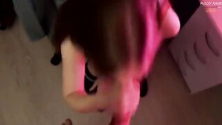 The cute girl seduced her roommate through the shoes and skirt in a passionate encounter