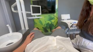 The hot girl is going to dentist for checking her teeth