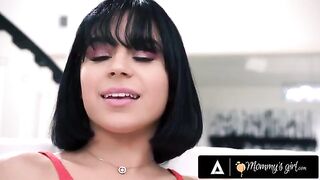 MILFs catch a petite teen in a compromising situation, teaching a lesson