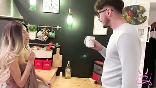 Cheating girlfriend fucks her ex in the kitchen, pure lust