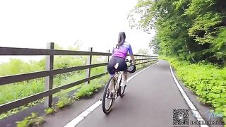 Biking and fucking in the woods with a girl