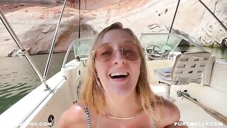 Amateur couple fucks on a boat in public, high as fuck on Molly Pills