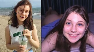 A cute girl is used as a cum dump by the guy on the beach